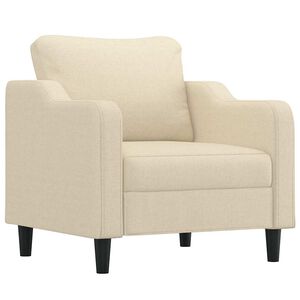 vidaXL Fauteuil Cr&egrave;me 60 cm Tissu