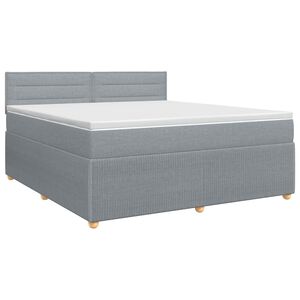 vidaXL Lit boxspring avec matelas Gris clair 140 x 190 cm Tissu