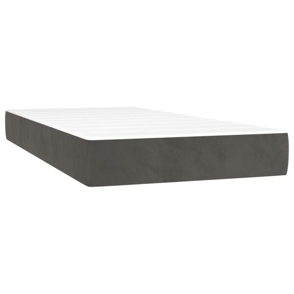 vidaXL Sommier &agrave; lattes de lit avec matelas Gris fonc&eacute; 100x200 cm