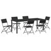 vidaXL Ensemble de salle &agrave; manger pour jardin 7 pc Noir