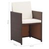 vidaXL Ensemble &agrave; manger d'ext&eacute;rieur avec coussins 17 pcs rotin Marron
