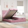 vidaXL Cadre de lit ottoman avec matelas rose 160x200 cm velours