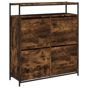 vidaXL Armoire &agrave; chaussures 4 tiroirs rabattables ch&ecirc;ne fum&eacute;