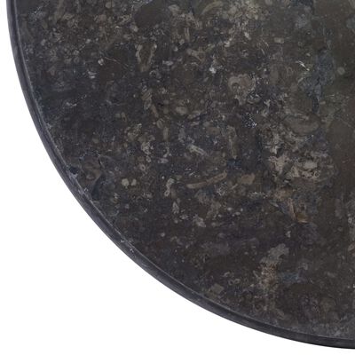 vidaXL Dessus de table Noir Ø50x2,5 cm Marbre