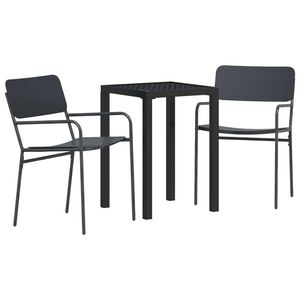vidaXL Ensemble de meubles d'ext&eacute;rieur 3 pc Anthracite Acier