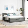 VidaXL Cadre de lit ottoman avec matelas gris foncé 200x200cm tissu