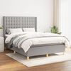 vidaXL Sommier &agrave; lattes de lit avec matelas Gris clair 140x200cm Tissu