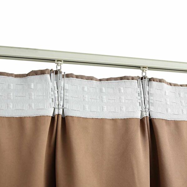 vidaXL Rideaux occultants avec crochets 2 pcs Taupe 140x175 cm