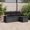 vidaXL Salon de jardin 4 pcs avec coussins noir r&eacute;sine tress&eacute;e