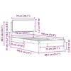 vidaXL Cadre de lit avec t&ecirc;te de lit rembourr&eacute;e Taupe 75 x 190 cm