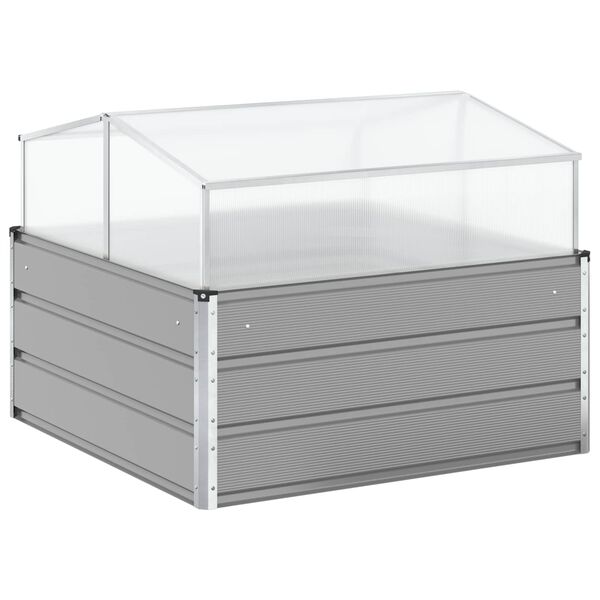 vidaXL Jardini&egrave;re Gris clair 100 x 100 x 77 cm Acier galvanis&eacute;