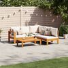 vidaXL Salon de jardin avec coussins 4 pcs bois d'acacia massif