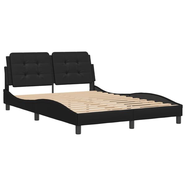vidaXL Cadre de lit sans matelas Zadar noir 140x190 cm similicuir