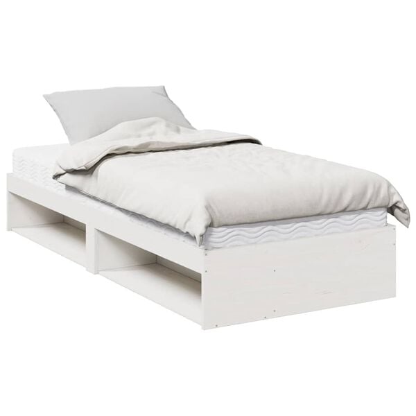 vidaXL Lit de jour avec matelas blanc 80x200 cm bois de pin massif