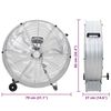 vidaXL Ventilateur tambour avec roue 79 x 37 x 82 cm Aluminium