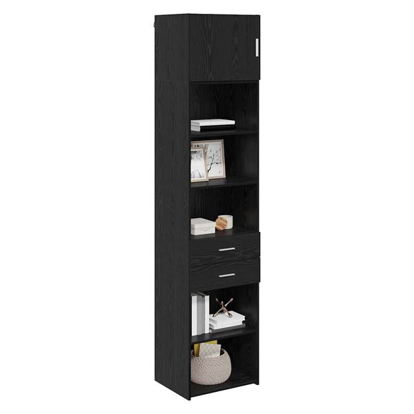 vidaXL Haut Armoire Ch&ecirc;ne noir 50 x 42,5 x 225 cm Bois d'ing&eacute;nierie
