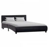 vidaXL Cadre de lit avec LED sans matelas noir 140x200 cm