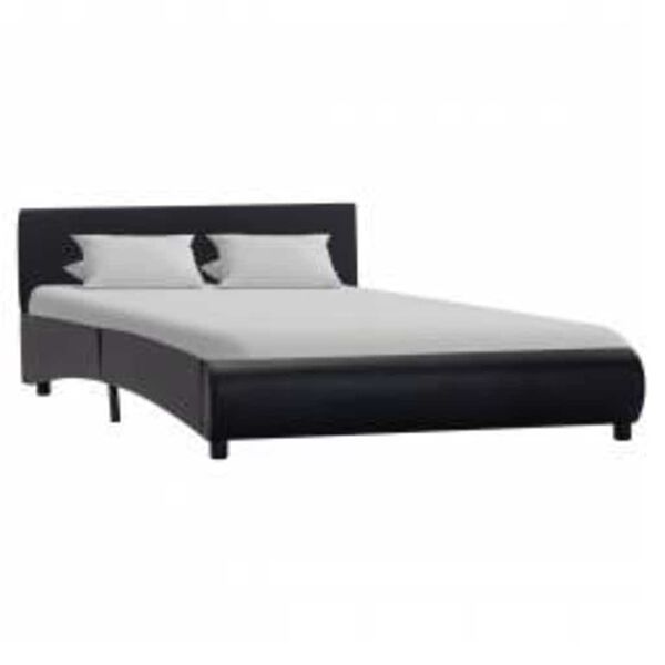 vidaXL Cadre de lit avec LED sans matelas noir 140x200 cm