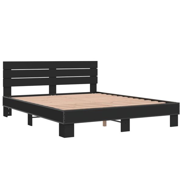vidaXL Cadre de lit sans matelas noir 150x200 cm