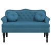 vidaXL Banc avec coussins bleu 120,5x65x75 cm velours