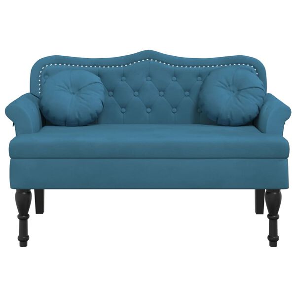 vidaXL Banc avec coussins bleu 120,5x65x75 cm velours