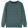 Sweatshirt pour enfants vert fonc&eacute; m&eacute;lange 128