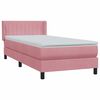 vidaXL Sommier &agrave; lattes de lit avec matelas rose 90x210 cm velours