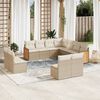 vidaXL Salon de jardin 11 pcs avec coussins beige r&eacute;sine tress&eacute;e