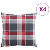 vidaXL Coussins de canap&eacute; 4 pcs motif &agrave; carreaux rouges 60 x 60 cm en tissu