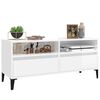 vidaXL Meuble TV blanc brillant 100x34,5x44,5 cm bois d'ingénierie