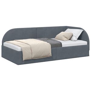 vidaXL Cadre de lit d'angle Gris fonc&eacute; 80 cm x 200 cm Velours