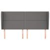 vidaXL T&ecirc;te de lit avec oreilles Gris 183x23x118/128 cm Similicuir
