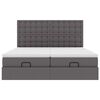 vidaXL Lit ottoman avec matelas & LED Gris 160x200cm similicuir