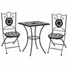 vidaXL Ensemble de bistro 3 pcs mosa&iuml;que Carreau c&eacute;ramique noir Blanc