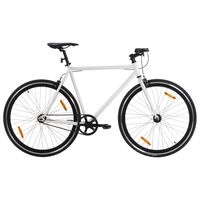 vidaXL Vélo à pignon fixe blanc et noir 700c 59 cm