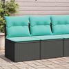 vidaXL Salon de jardin avec coussins 2 pcs noir résine tressée acacia