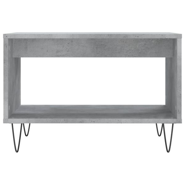 vidaXL Table basse gris b&eacute;ton 60x50x40 cm bois d'ing&eacute;nierie
