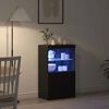 vidaXL Buffet LED Noir 60 x 37 x 100 cm Bois d'ing&eacute;nierie