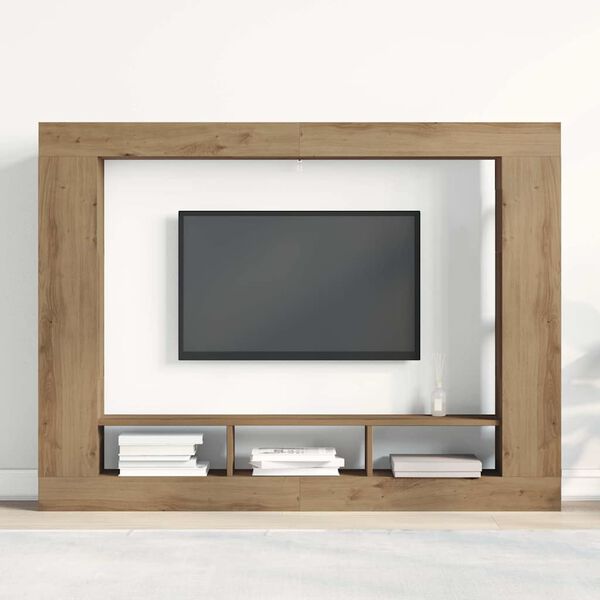 vidaXL Meuble TV ch&ecirc;ne artisanal 152 x 22 x 113 cm Bois d'ing&eacute;nierie