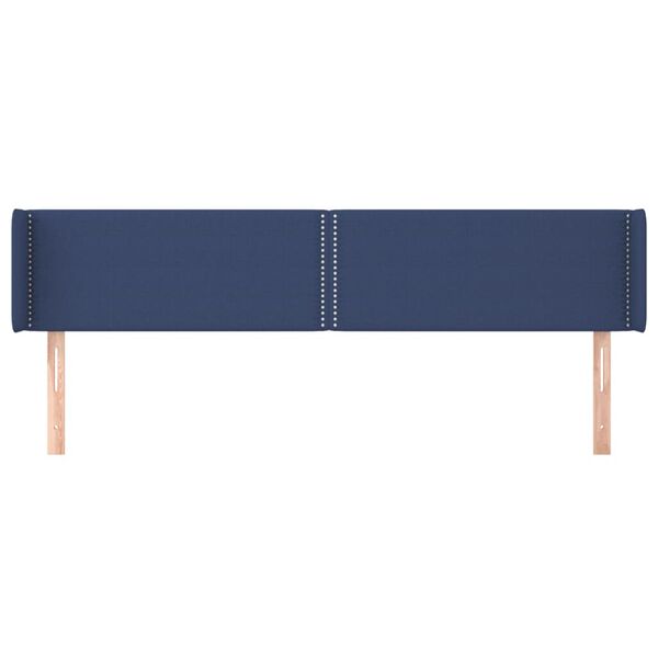 vidaXL T&ecirc;te de lit avec oreilles Bleu 183x16x78/88 cm Tissu