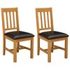 vidaXL Chaise de salle &agrave; manger VENLO 2 pc Bois de ch&ecirc;ne massif Noir