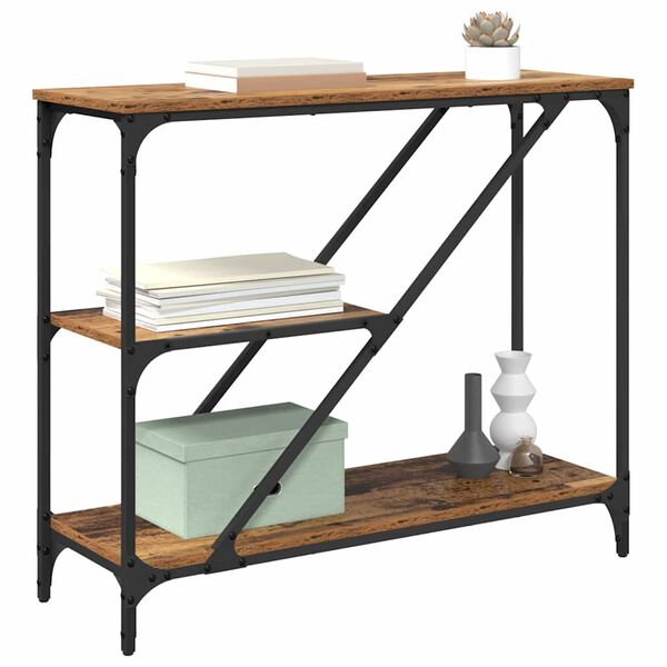 vidaXL Table console Bois Ancien 88,5 x 30 x 75 cm Bois d'ing&eacute;nierie