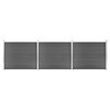 vidaXL Ensemble de panneau de cl&ocirc;ture WPC 526x146 cm Noir