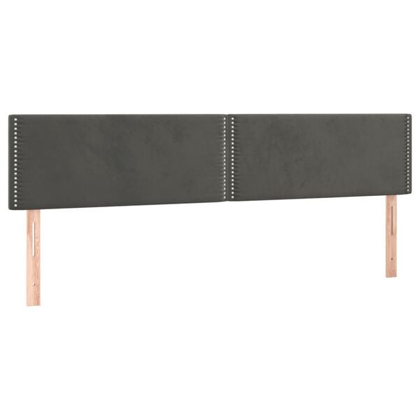 vidaXL T&ecirc;te de lit &agrave; LED Gris fonc&eacute; 160x5x78/88 cm Velours