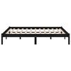 vidaXL Cadre de lit sans matelas noir bois massif 200x200 cm