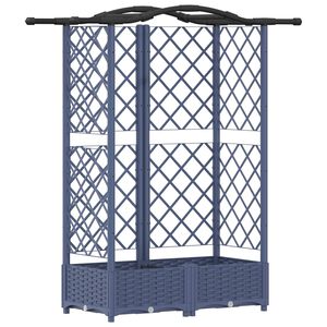 vidaXL Lit &Eacute;lev&eacute; avec Treillis et Toit Gris 124 x 40 x 126 cm PP