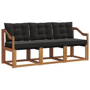 vidaXL Ensemble de canap&eacute;s d'ext&eacute;rieur 3 pcs Naturel et Noir