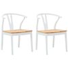 vidaXL Chaise de salle &agrave; manger 2 pc Bois de Caoutchouc Massif