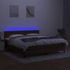 vidaXL Sommier &agrave; lattes de lit matelas et LED Marron fonc&eacute; 160x200 cm