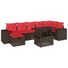 vidaXL Ensemble de canap&eacute; de jardin 8 pcs avec coussins marron r&eacute;sine tress&eacute;e